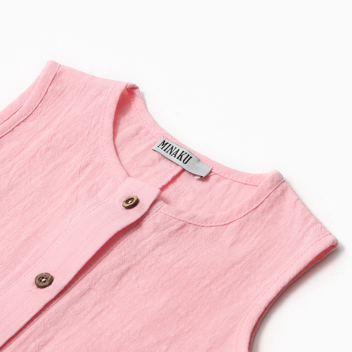 фото Комбинезон детский без рукавов minaku, цвет розовый, размер 62-68