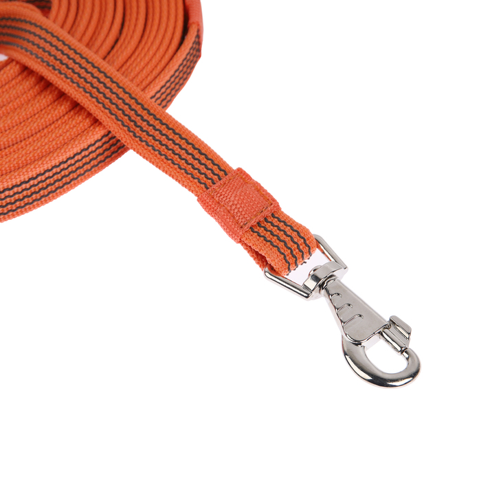 фото Корда из прорезиненной стропы с усиленным карабином, 8 м, оранжевый imperial