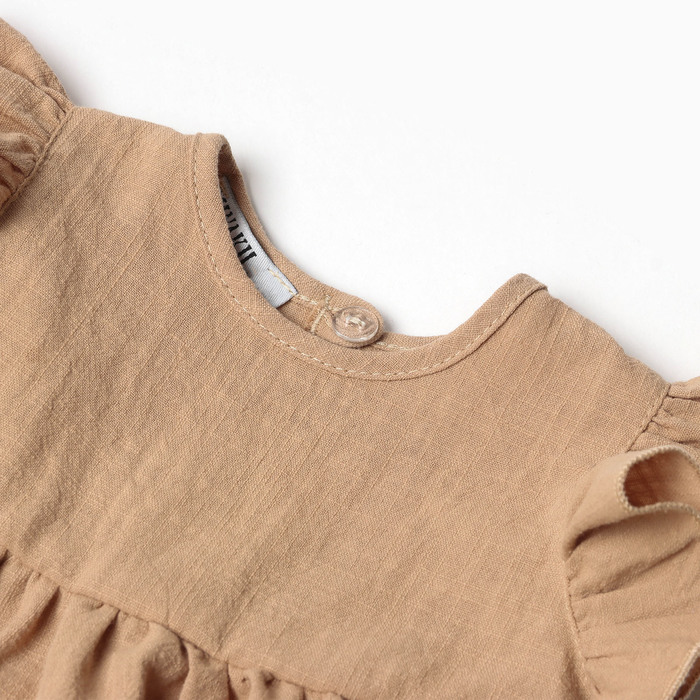 Комплект для девочки (туника,шорты) MINAKU, цвет бежевый, размер 80-86