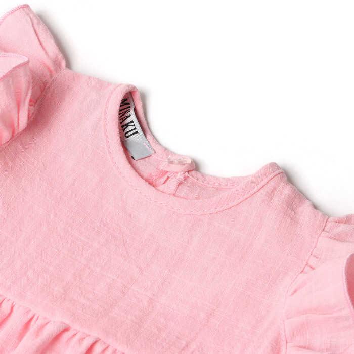 Комплект для девочки (туника,шорты) MINAKU, цвет розовый, размер 68-74
