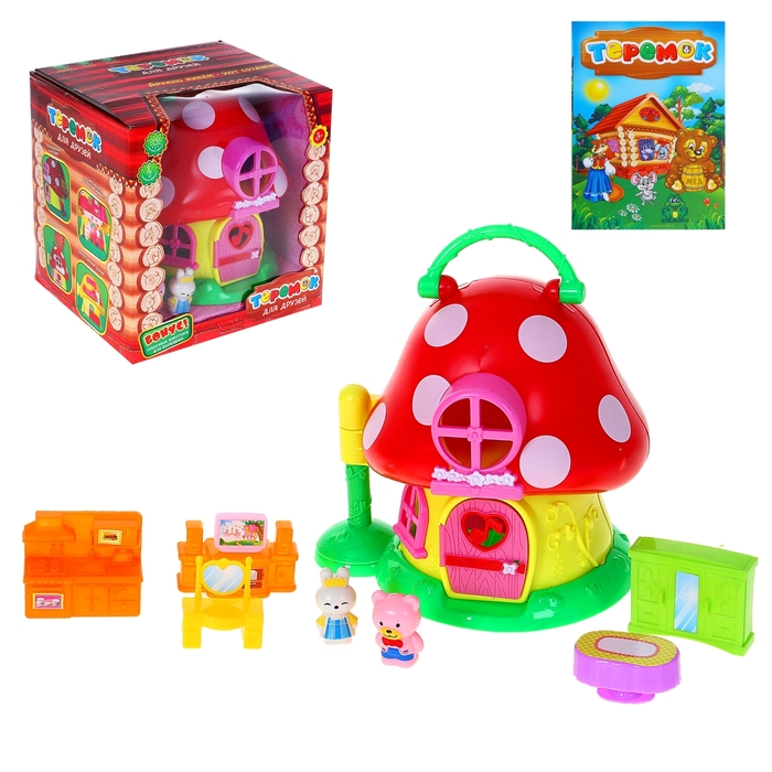 Дом складной "Теремок", со световыми и звуковыми эффектами, бонус-сказочные животные для вырезания