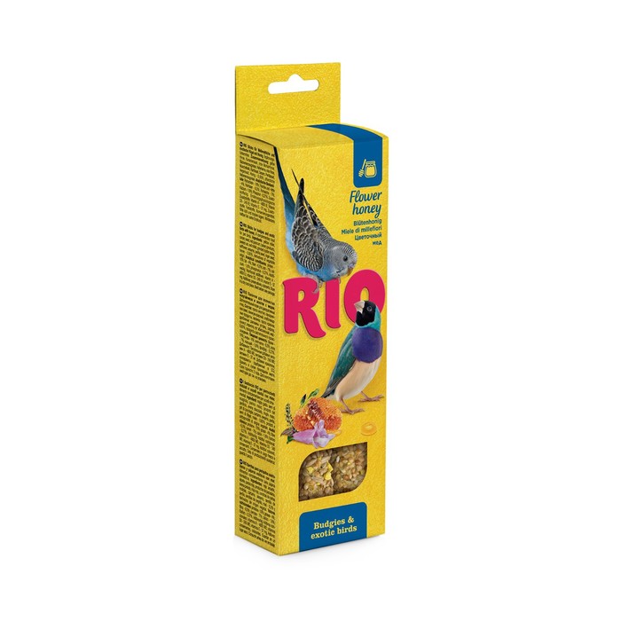 RIO Палочки для волнистых попугаев и экзотов с медом, 2 х 40 г лакомство для птиц rio палочки для волнистых попугайчиков и экзотов с медом 2х40г