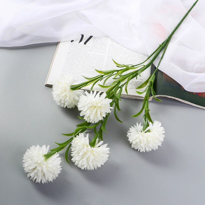Цветы искусственные Хризантема помпон d-6 см 80 см, белый цветы искусственные космея эвери 6 5х48 см белый