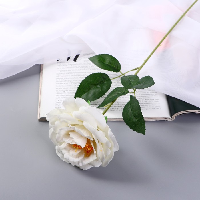 Цветы искусственные Роза Претти d-10 см 55 см, белый цветы искусственные роза нежный бархат d 12 см h 55 см красный