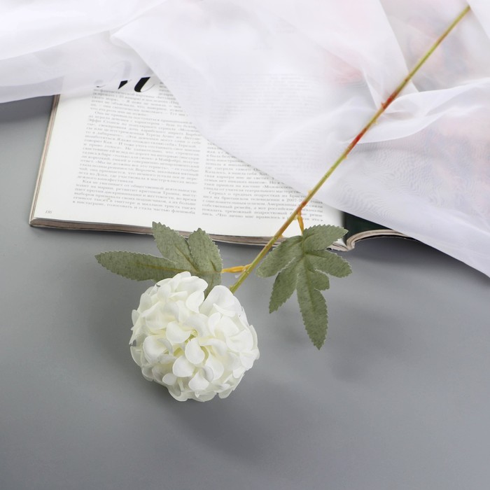 Цветы искусственные Гортензия галант d-7 см 43 см, белый цветы искусственные гортензия розита 60 см белый