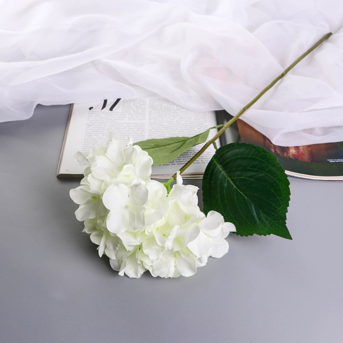 Цветы искусственные Гортензия экстра d-16 см 55 см, белый цветы искусственные гортензия розита 60 см белый