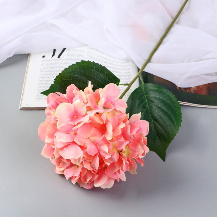 Цветы искусственные Гортензия экстра d-16 см 55 см, розовый