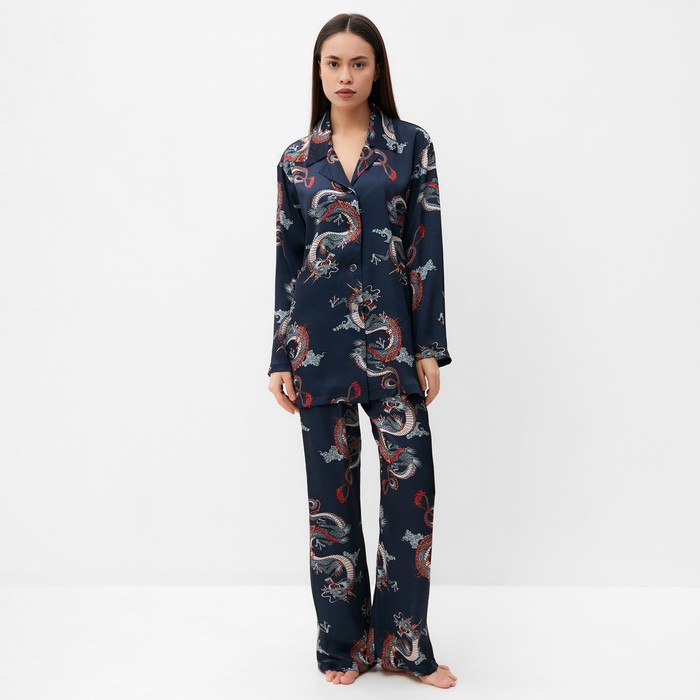

Пижама женская (рубашка и брюки) KAFTAN "Дракон", размер 48-50, синий