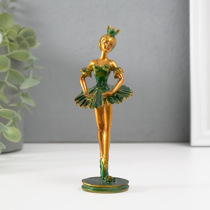 Сувенир полистоун Балерина в зелёной пачке 13,2х5,3х5,2 см сувенир керамика малышка балерина в белой пачке 11х14х9 2 см