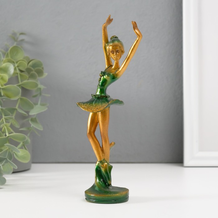 Сувенир полистоун Балерина в зелёной пачке 18,5х5х4,5 см