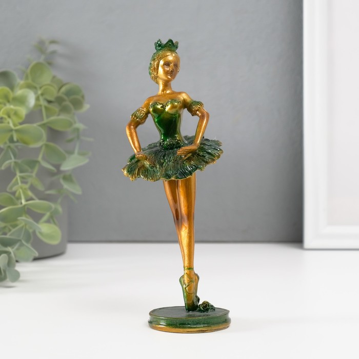 Сувенир полистоун Балерина в зелёной пачке 17х6,8х5,5 см