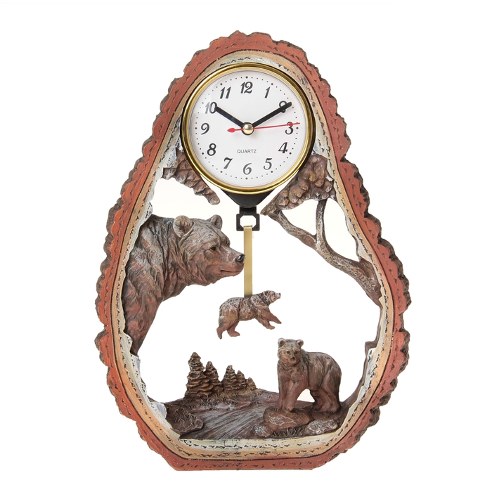 Часы настольные "Медвежья семья"