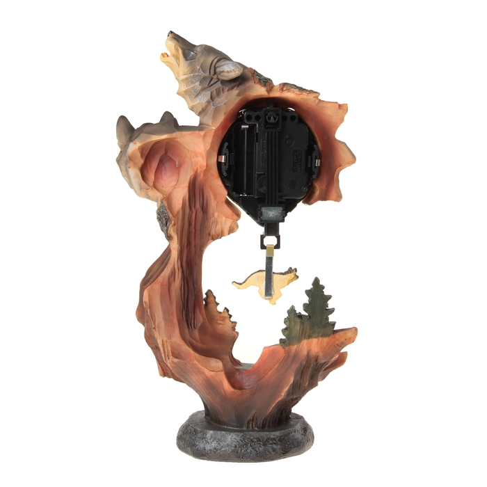 Часы настольные "Волк на обрыве"