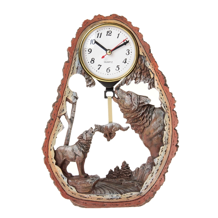 Часы настольные "Волчья стая"