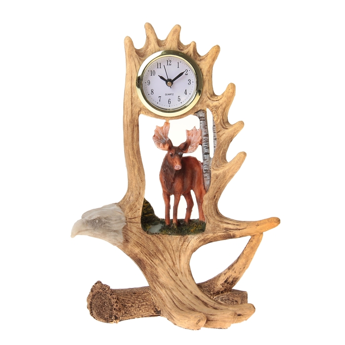 Часы настольные "Лось в крыле орла"