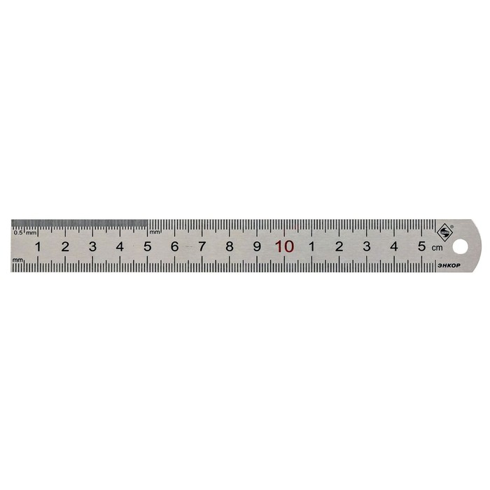цена Линейка измерительная ЭНКОР 10800, металлическая, полированная, 150 мм