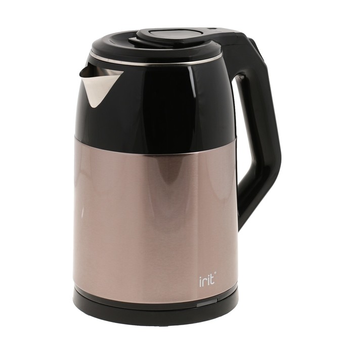 Чайник электрический IRIT IR-1363, металл, 1.8 л, 1500 Вт, бежево-чёрный