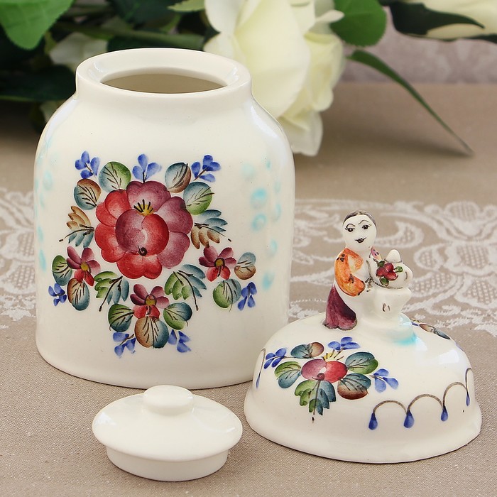 Емкость для сухого чая "Роза" 1 сорт, 450 мл