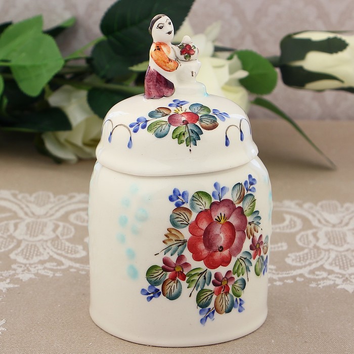 Емкость для сухого чая "Роза" 1 сорт, 450 мл