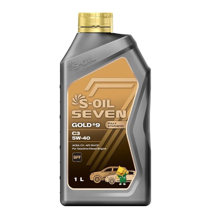 фото Автомобильное масло s-oil 7 gold #9 a3/b4 5w-40 синтетика, 1 л s-oil seven