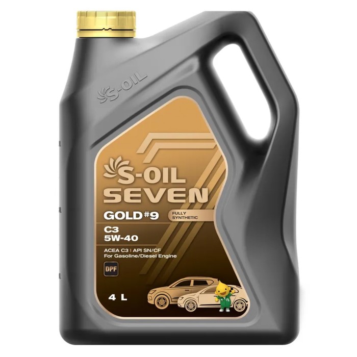 цена Автомобильное масло S-OIL 7 GOLD #9 C3 5W-40 синтетика, 4 л