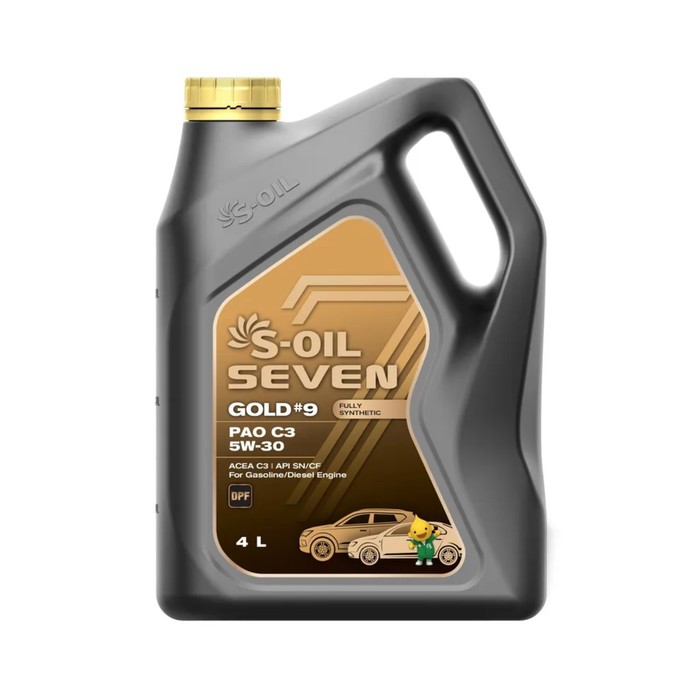 фото Автомобильное масло s-oil 7 gold #9 pao c3 5w-30 синтетика, 4 л s-oil seven