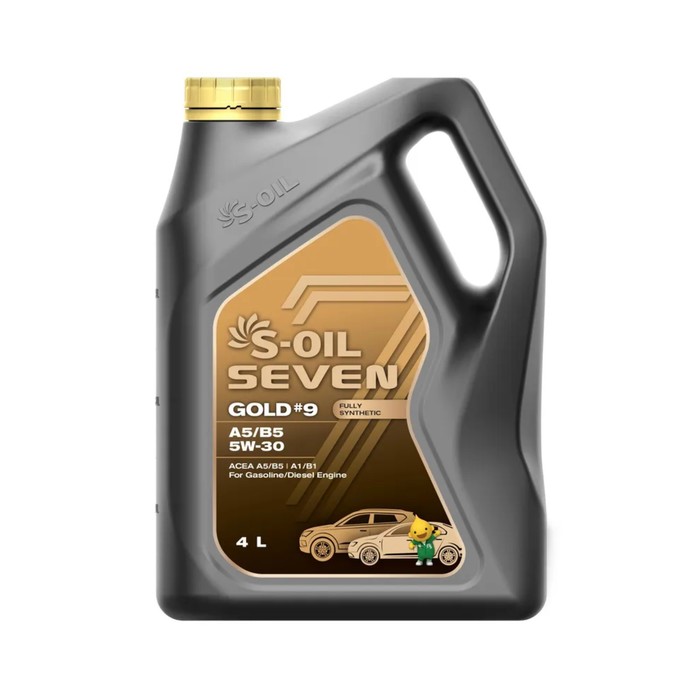 цена Автомобильное масло S-OIL 7 GOLD #9 А5/В5 5W-30 синтетика, 4 л