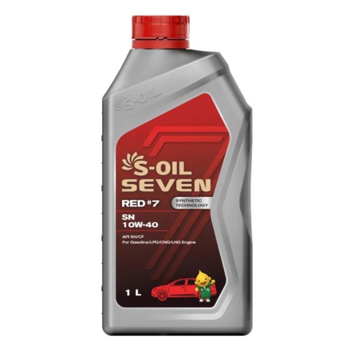 фото Автомобильное масло s-oil 7 red #7 sn 10w-40 полусинтетика, 1 л s-oil seven