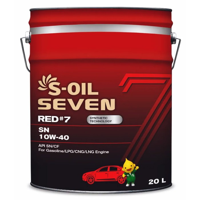 фото Автомобильное масло s-oil 7 red #7 sn 10w-40 полусинтетика, 20 л s-oil seven