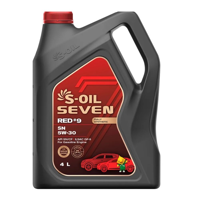 фото Автомобильное масло s-oil 7 red #9 sn 5w-30 синтетика, 4 л s-oil seven