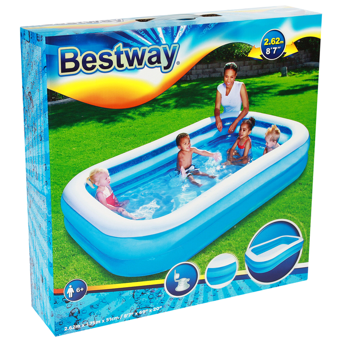 Бассейн надувной "Лагуна", 262 х 175 х 51 см, от 6 лет