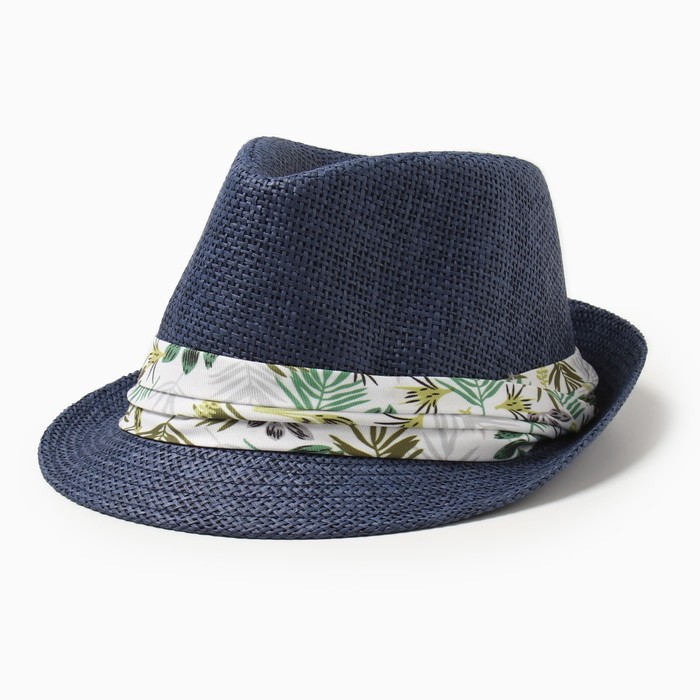 Шляпа мужская MINAKU, цвет синий, р-р 58 шляпа мужская minaku цвет бежевый р р 58