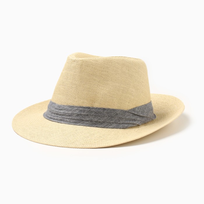 Шляпа мужская MINAKU, цвет бежевый, р-р 58 фото