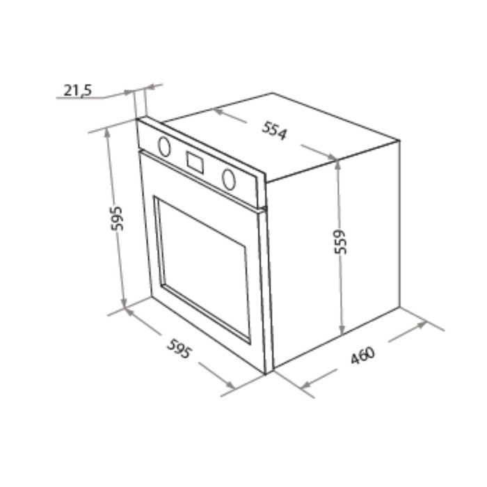 фото Шкаф духовой электрический homsair oes660bk, 59 л, чёрный