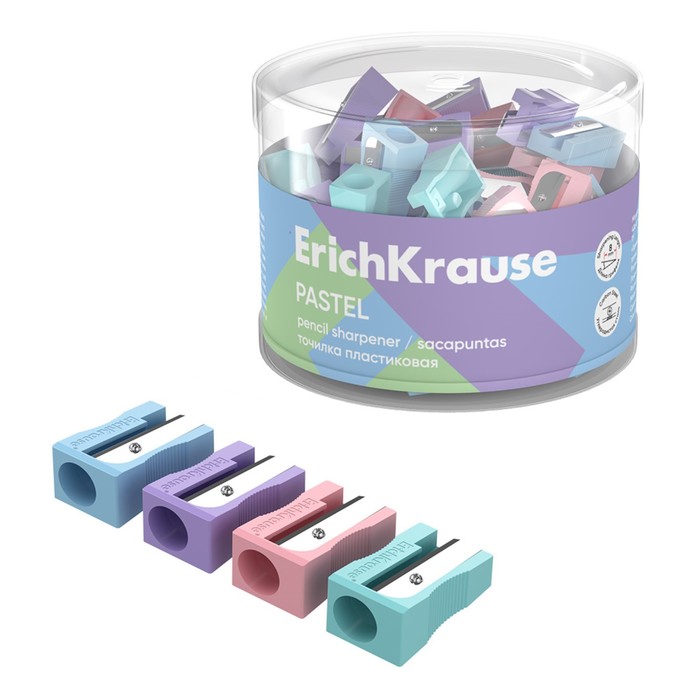 Точилка пластиковая ErichKrause EasySharp Pastel, микс