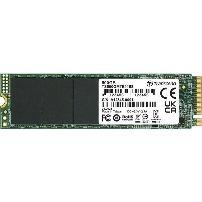 Накопитель SSD Transcend PCIe 3.0 x4 500GB TS500GMTE115S 115S M.2 2280 0.2 DWPD накопитель ssd transcend pcie 3 0 x4 2tb ts2tmte115s 115s m 2 2280 0 2 dwpd