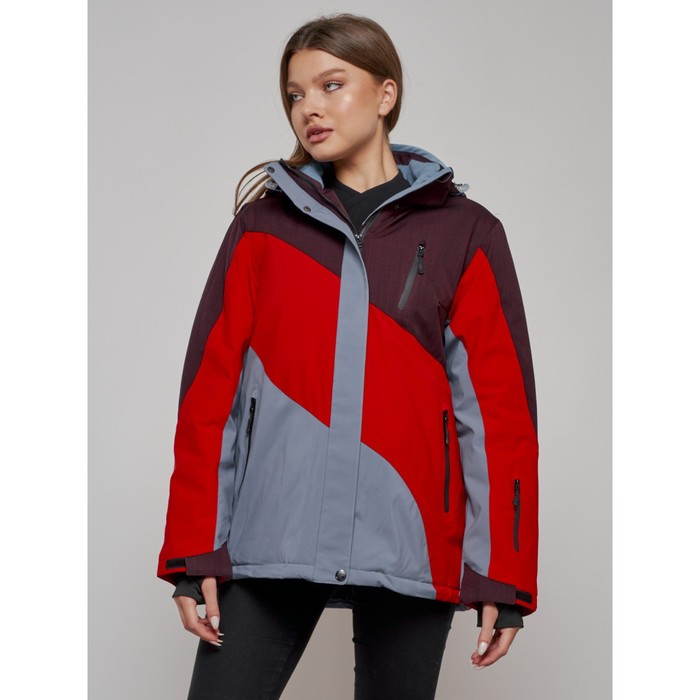 Куртка горнолыжная женская, размер 52, цвет красный