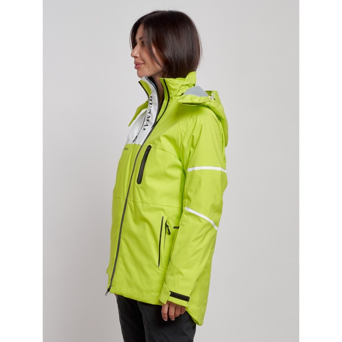 Куртка горнолыжная женская, размер 42, цвет салатовый