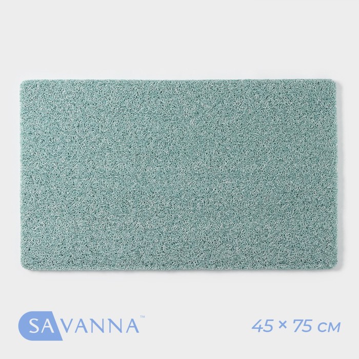 Коврик противоскользящий в ванну и душевую кабину SAVANNA, 45×75 см, цвет бирюзовый