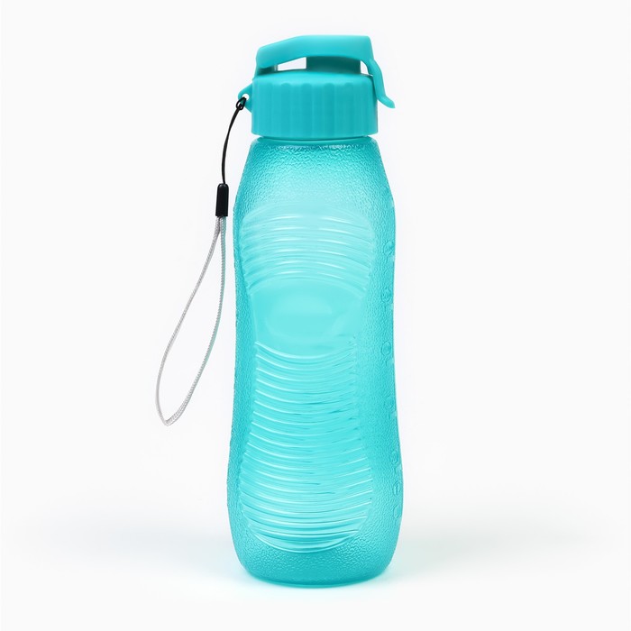 цена Бутылка для воды, 600 мл, 23 х 6.6 см, голубая