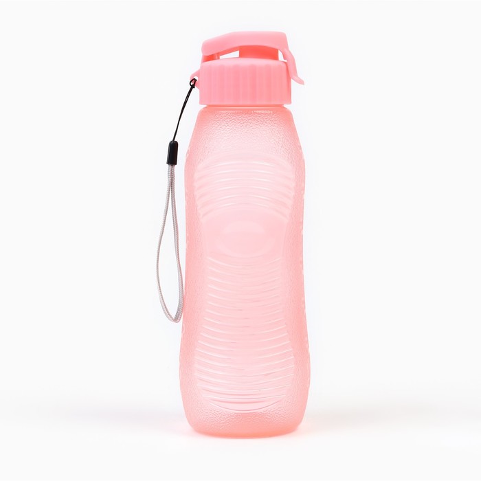 цена Бутылка для воды, 600 мл, 23 х 6.6 см, розовая