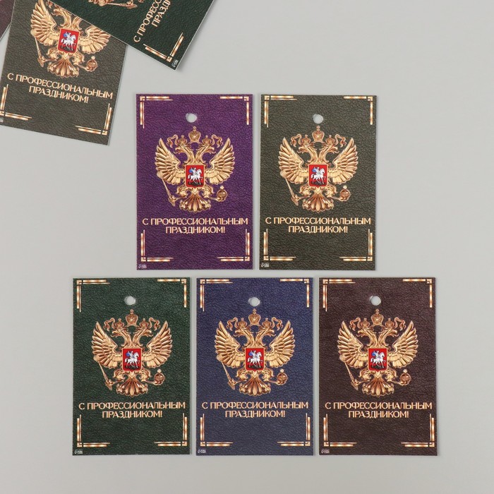 

Бирка картон "Герб. Кожа" набор 10 шт (5 видов) 4х6 см