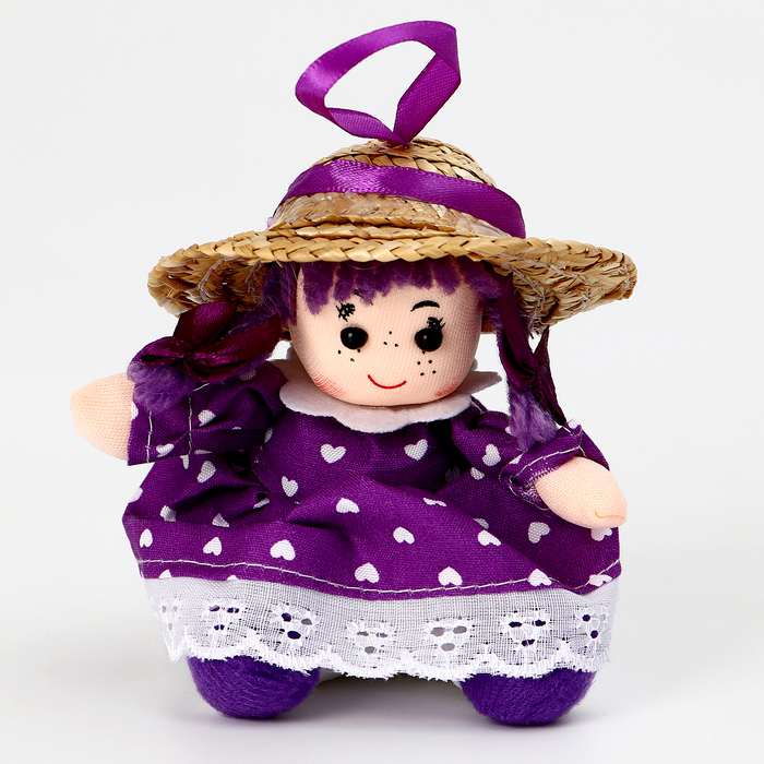 Мягкая игрушка «Кукла» в фиолетовом платье, на подвесе, 10 см силиконовый чехол на huawei mate 10 хуавей мейт 10 с принтом лилии на фиолетовом
