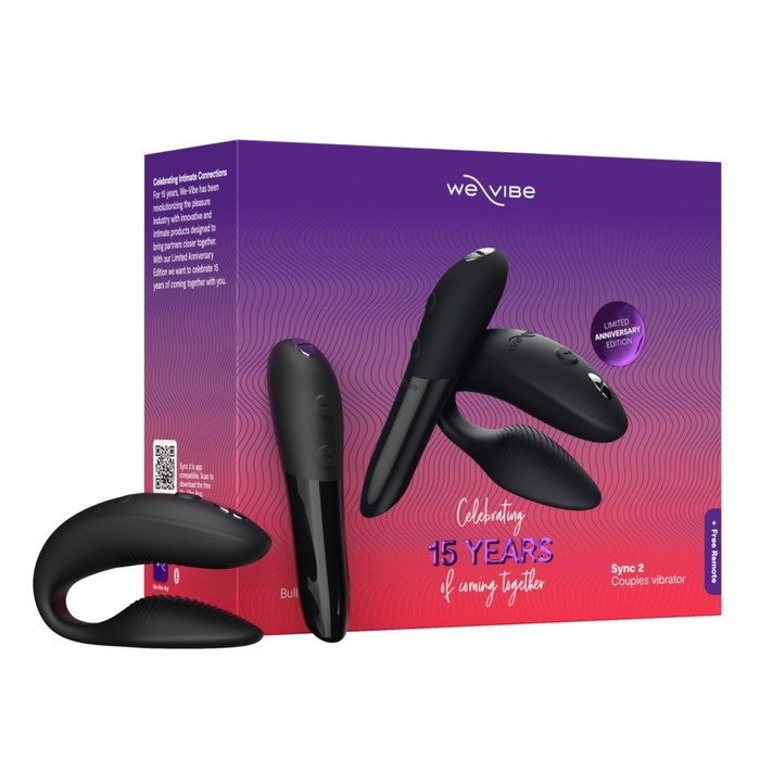 Набор вибраторов для пар We-Vibe 15 Year Anniversary Collection: Tango X + Sync 2 компактный вибромассажер вишневый tango x we vibe