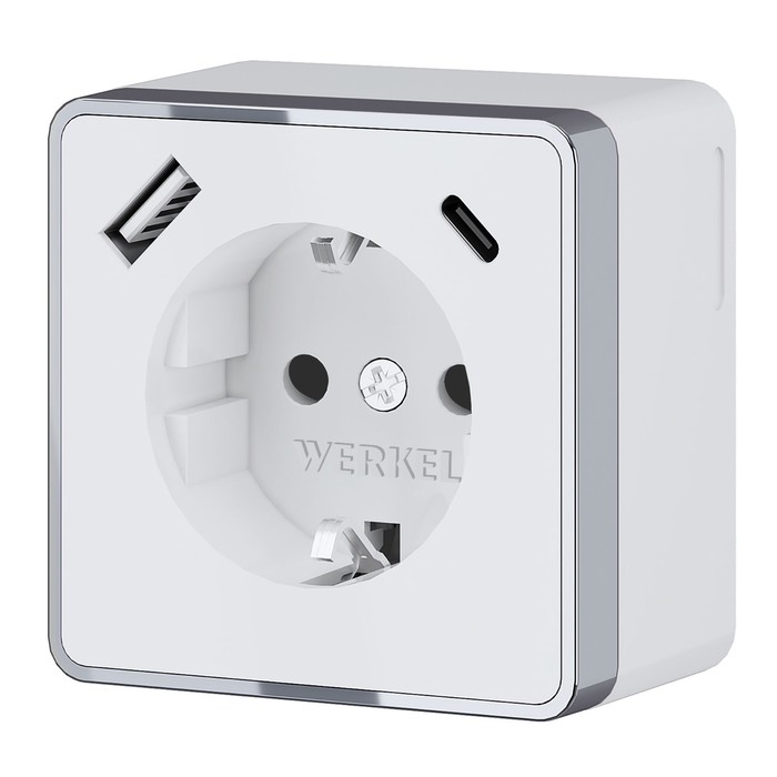 

Розетка с заземлением, шторками и USB тип A+C Gallant (белый) W5071701