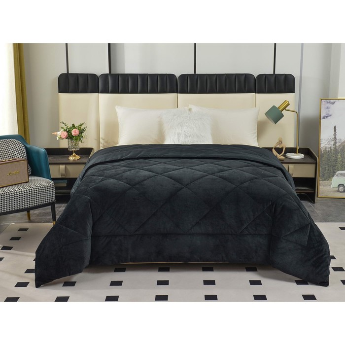 Одеяло «Монако», размер 220х240 см, цвет чёрный