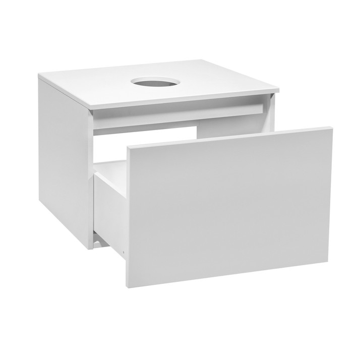 фото Тумба для ванной комнаты runo "бари 60" белый, с раковиной "terzo 60" 45 х 60 х 58 см