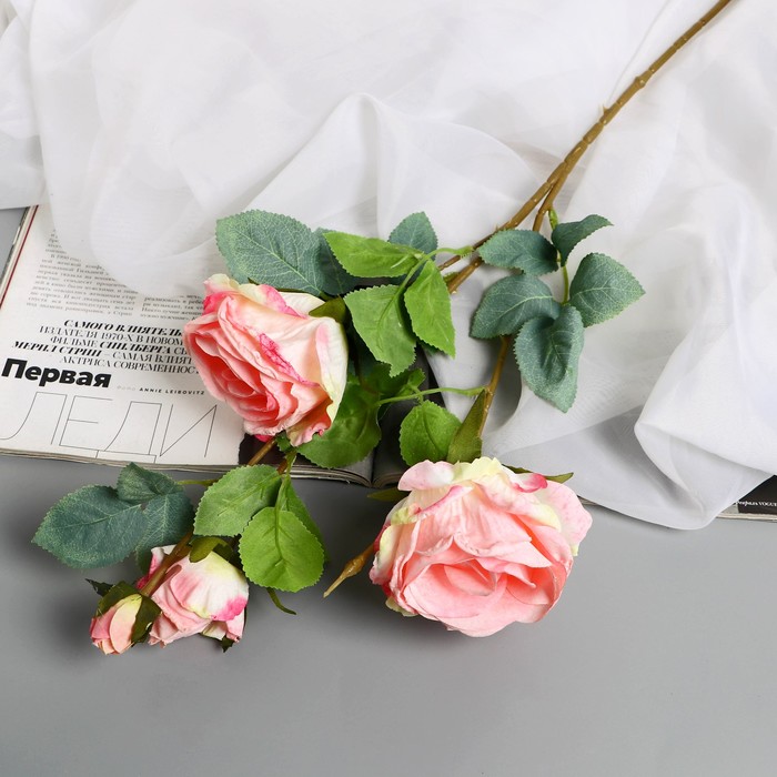 Цветы искусственные Роза Солмус d-7,5 см 64 см, розовый