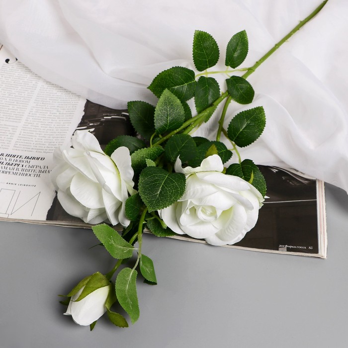 Цветы искусственные Роза плетистая d-10 см 67 см, белый цветы искусственные роза глория дей d 4 см 75 см белый