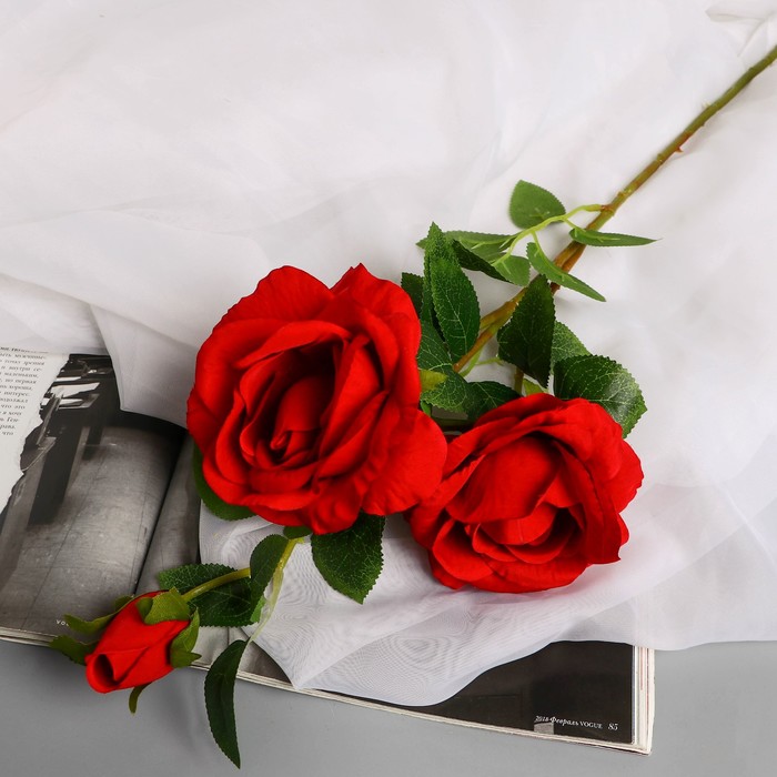 Цветы искусственные Роза плетистая d-10 см 67 см, красный цветы искусственные роза нежный бархат d 12 см h 55 см красный